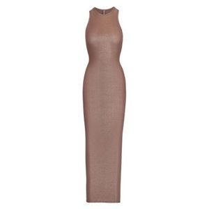 NWT Skims Shimmer Tank Maxi Dress in Umber